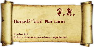 Horpácsi Mariann névjegykártya