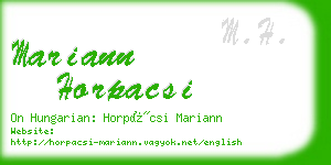 mariann horpacsi business card